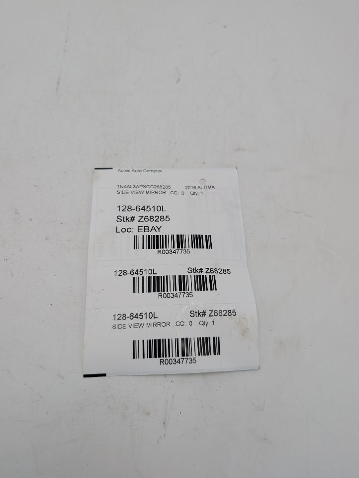2016 NISSAN ALTIMA 4cyl Gasoline 2.5 DOHC Left SIDE VIEW MIRROR - 347735