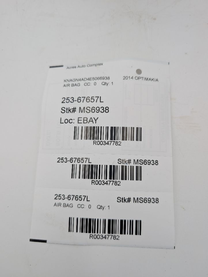 2014 KIA OPTIMA 4cyl Hybrid 2.4 Left AIR BAG - 347782
