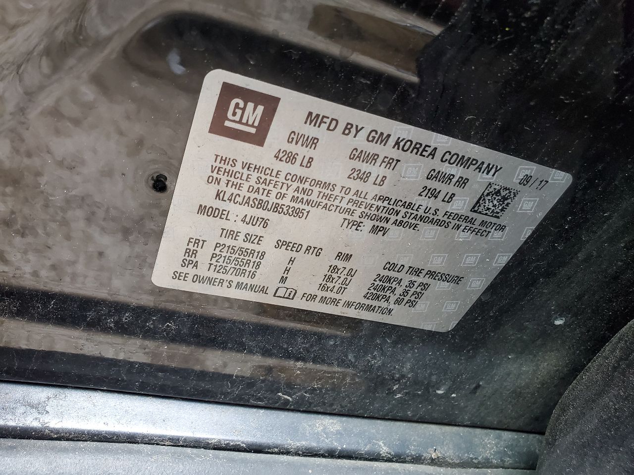 2018 BUICK ENCORE 1.4L 4cyl Turbo Gasoline AC COMPRESSOR - 348008