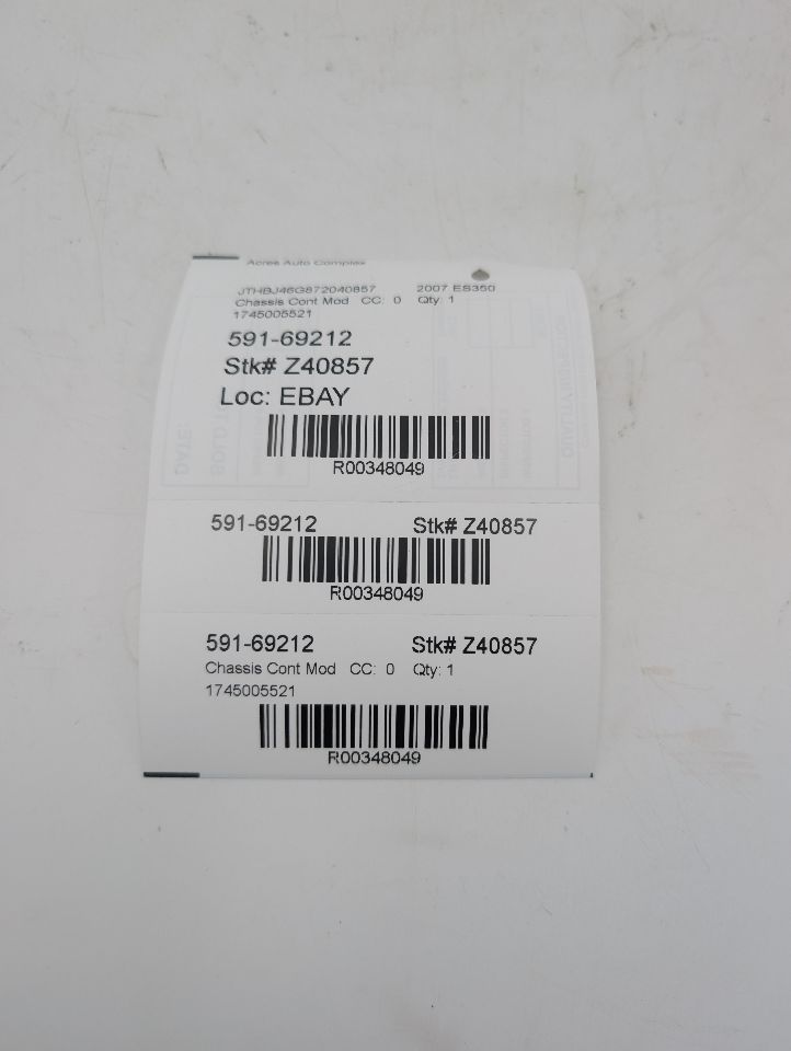2007 LEXUS ES350 6cyl Gasoline 3.5 Chassis Cont Mod - 348049