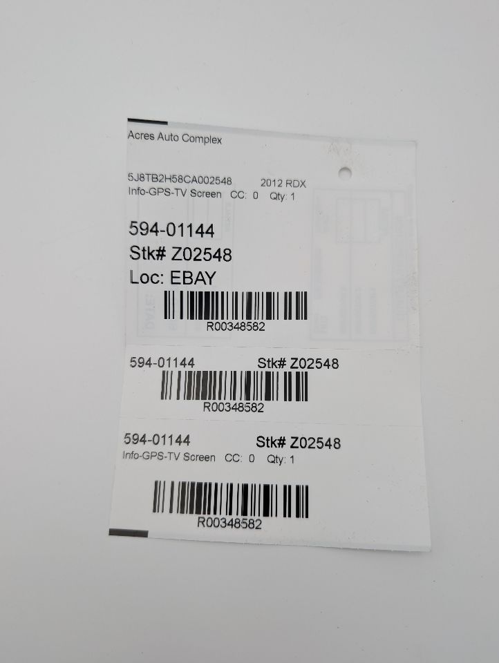 2012 ACURA RDX 2.3L 4cyl Gasoline VVT Info-GPS-TV Screen - 348582