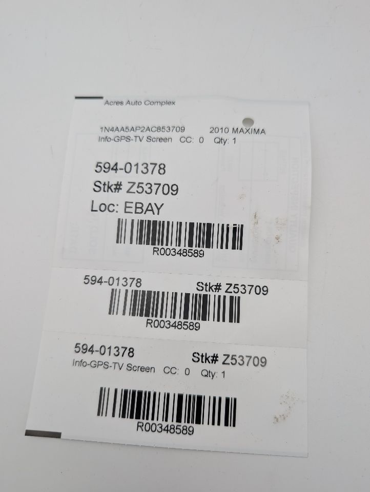 2010 NISSAN MAXIMA 6cyl Gasoline 3.5 Info-GPS-TV Screen - 348589
