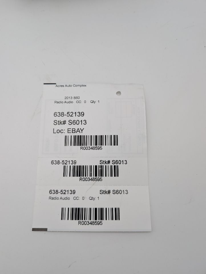 2013 VOLVO 60 SERIES Radio Audio - 348595