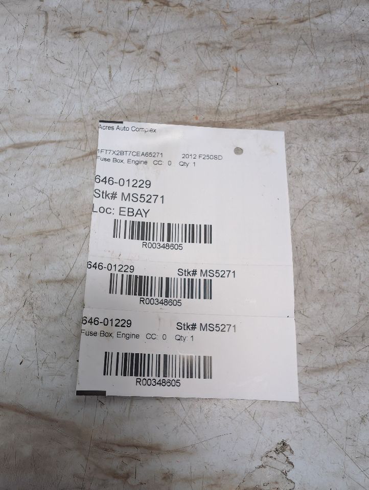 2012 FORD F250SD PICKUP 8cyl Turbo Diesel 6.7 Fuse Box, Engine - 348605