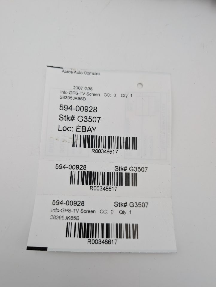 2007 INFINITI G35 Info-GPS-TV Screen - 348617