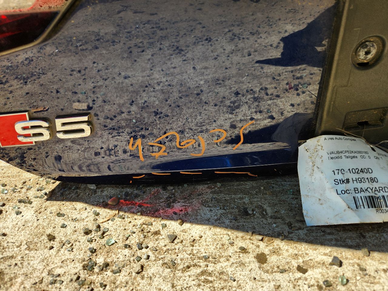 2019 AUDI S5 3.0L 6cyl Turbo Gasoline Decklid  Tailgate - 349672 — photo 4