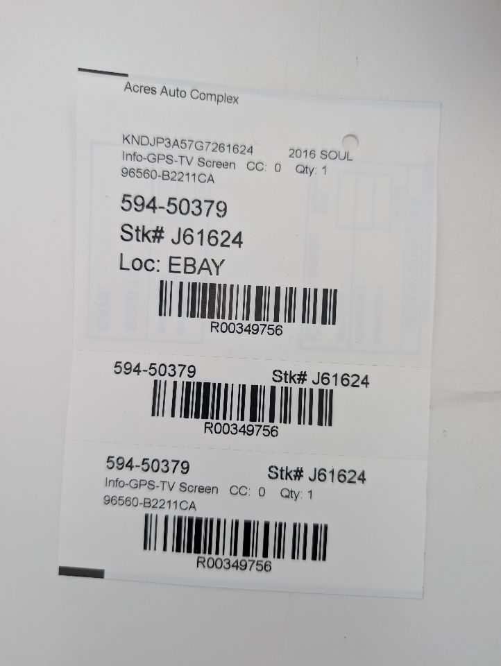 2016 KIA SOUL 4cyl Gasoline 2.0 Info-GPS-TV Screen - 349756