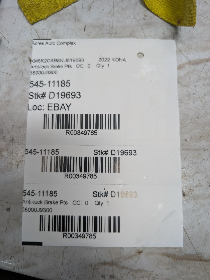2022 HYUNDAI KONA 2.0L 4cyl Gasoline VVT Anti-lock Brake Pts - 349785