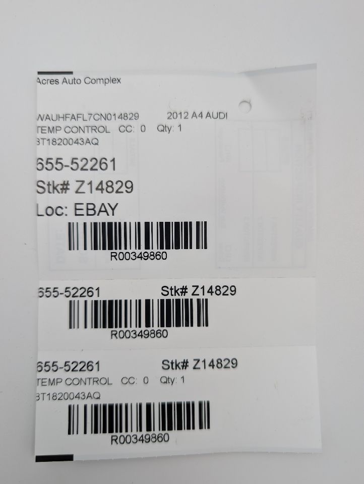 2012 AUDI A4 4cyl Gasoline Turbo 2.0 TEMP CONTROL - 349860