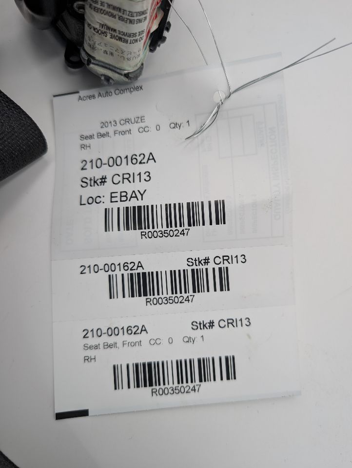 2013 CHEVROLET CRUZE Seat Belt, Front - 350247