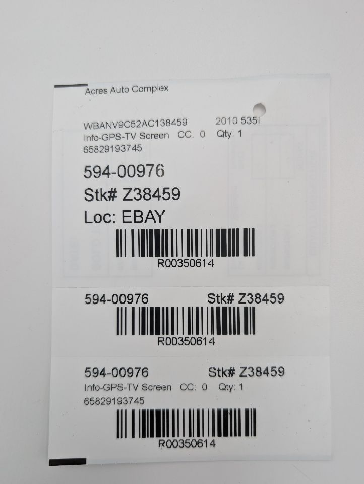 2010 BMW 535i 6cyl Gasoline Turbo 3.0 Info-GPS-TV Screen - 350614
