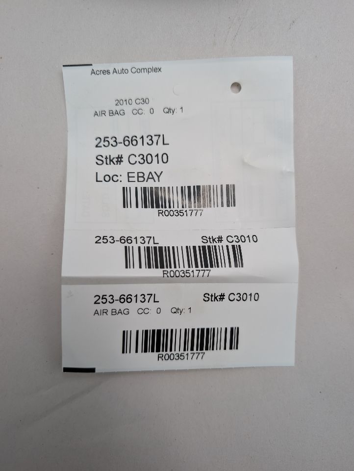 2010 VOLVO 30 SERIES Left AIR BAG - 351777