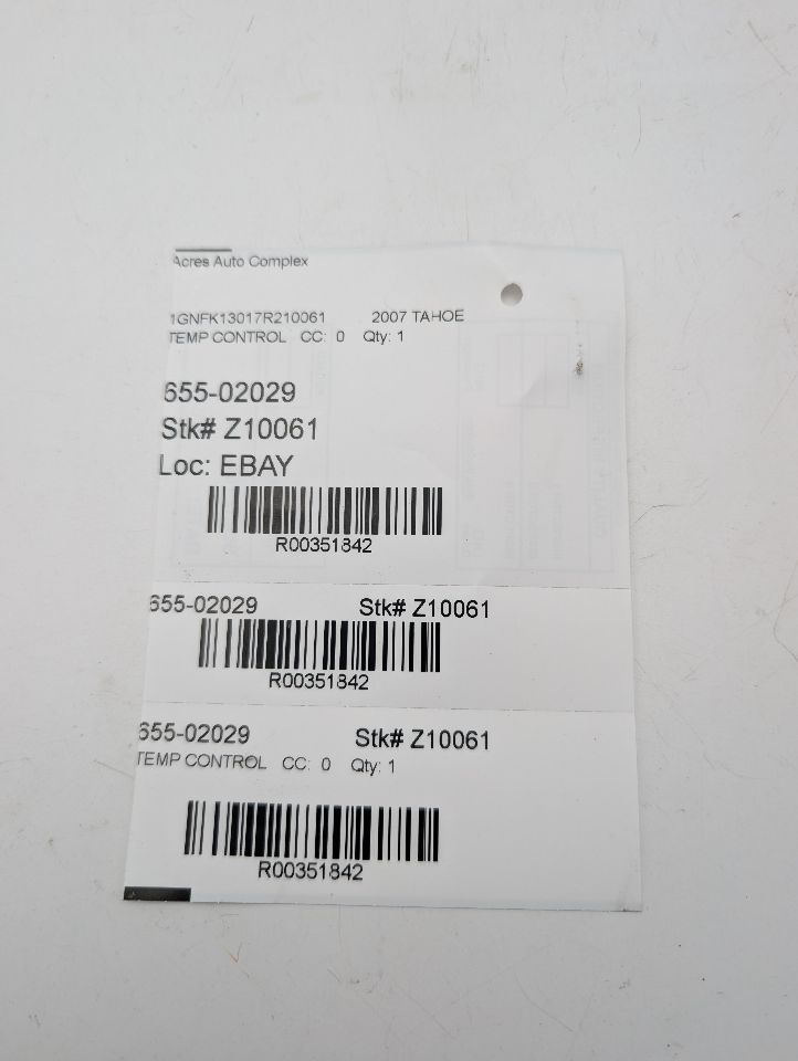 2007 CHEVROLET TAHOE 8cyl Gasoline 5.3 FLEX TEMP CONTROL - 351842