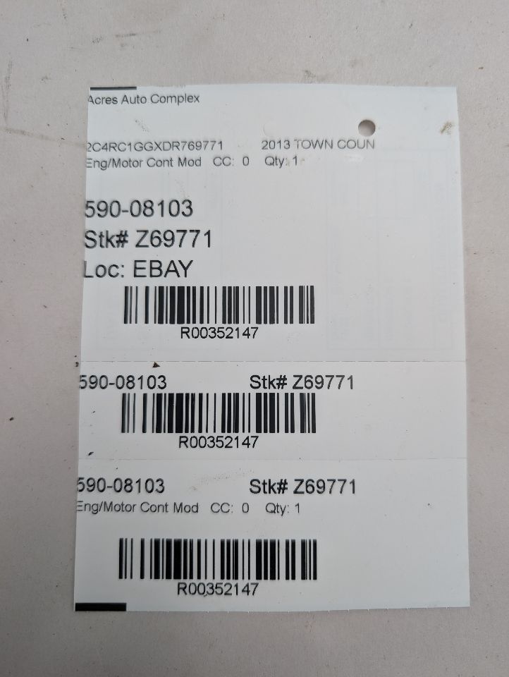 2013 CHRYSLER TOWN & COUNTRY Eng/Motor Cont Mod - 352147 — photo 6