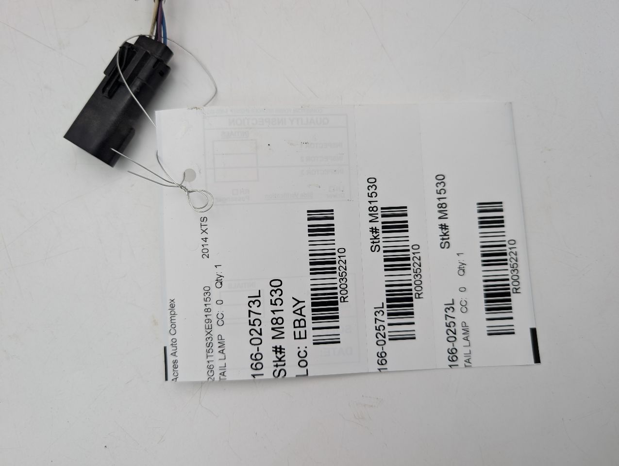 2014 CADILLAC XTS 6cyl Gasoline 3.6 Left TAIL LAMP - 352210