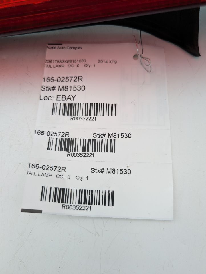 2014 CADILLAC XTS 6cyl Gasoline 3.6 Right TAIL LAMP - 352221