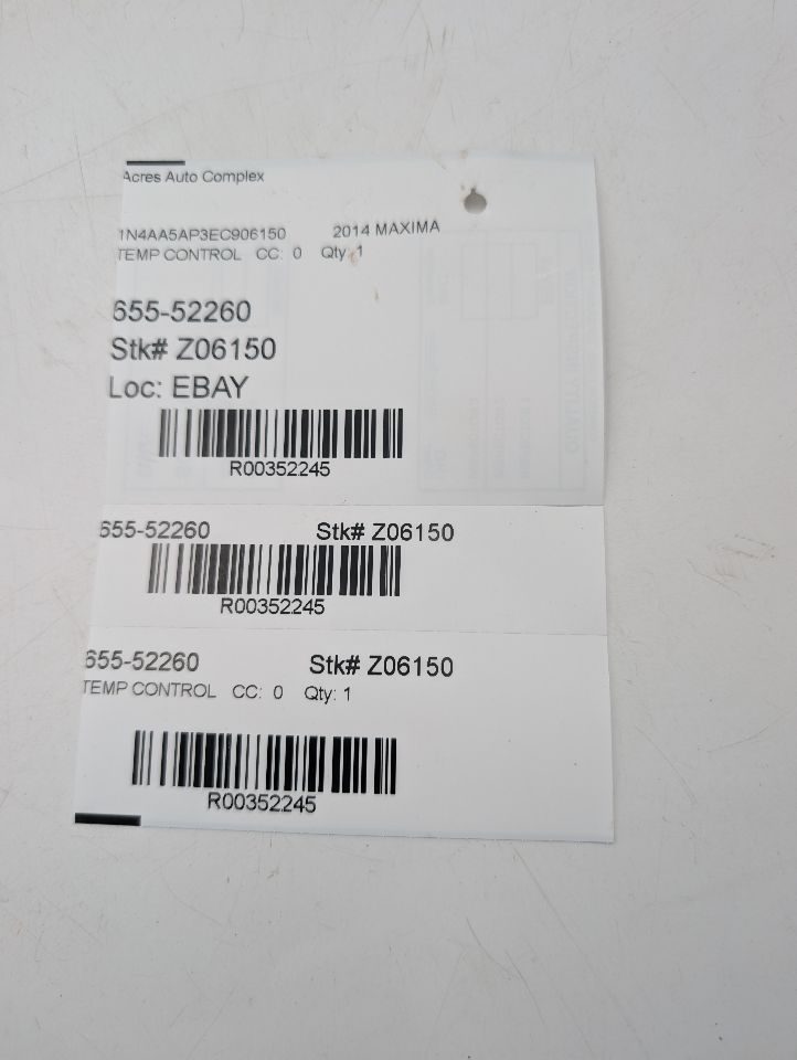 2014 NISSAN MAXIMA 6cyl Gasoline 3.5 TEMP CONTROL - 352245