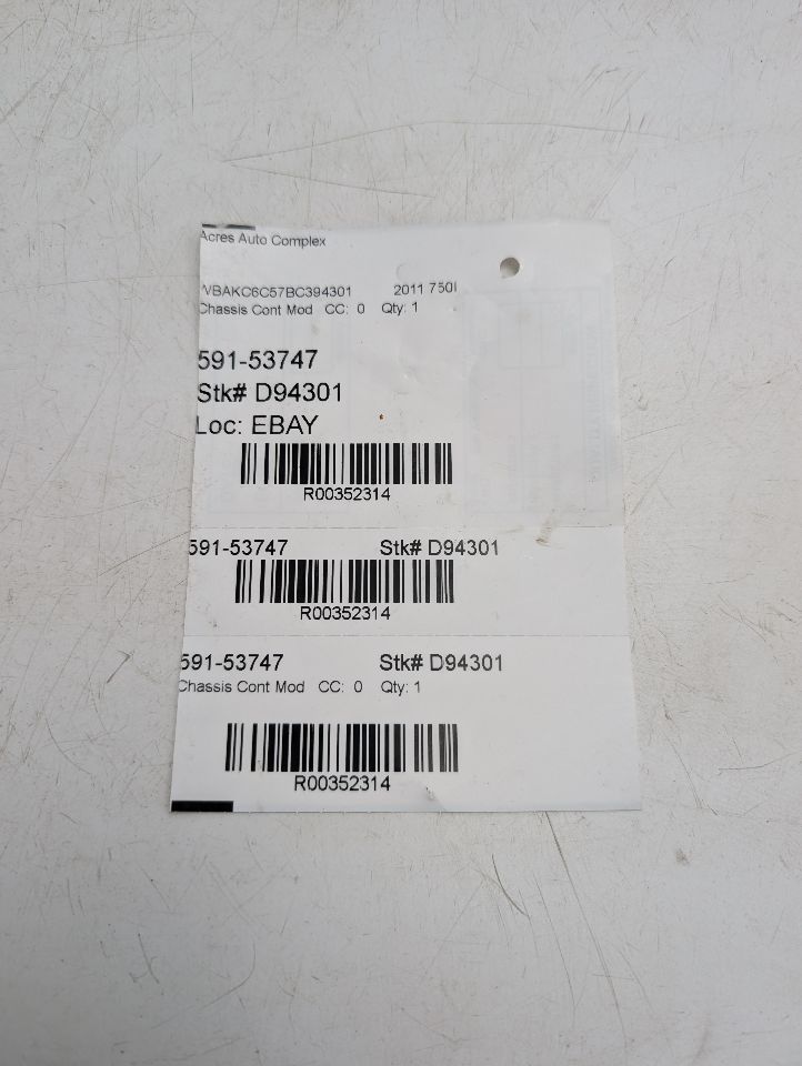 2011 BMW 750i 8cyl Gasoline Turbo 4.4 Chassis Cont Mod - 352314