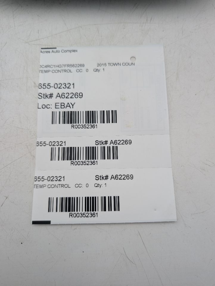 2015 CHRYSLER TOWN & COUNTRY 6cyl Gasoline 3.6 TEMP CONTROL - 352361