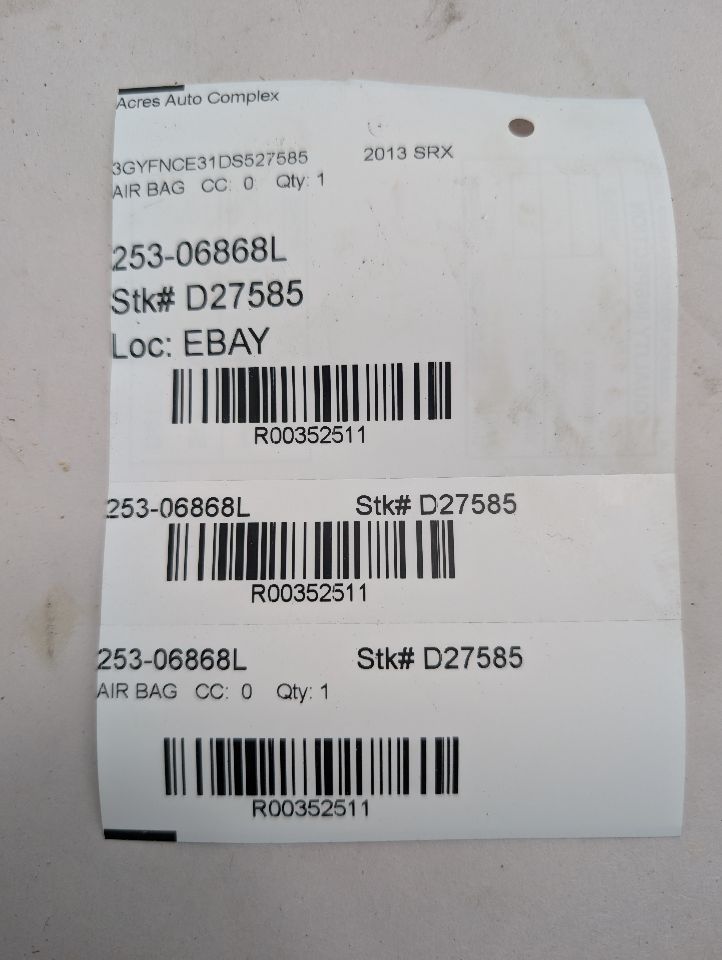 2013 CADILLAC SRX 6 Cyl Gasoline 3.6 DI Left AIR BAG - 352511