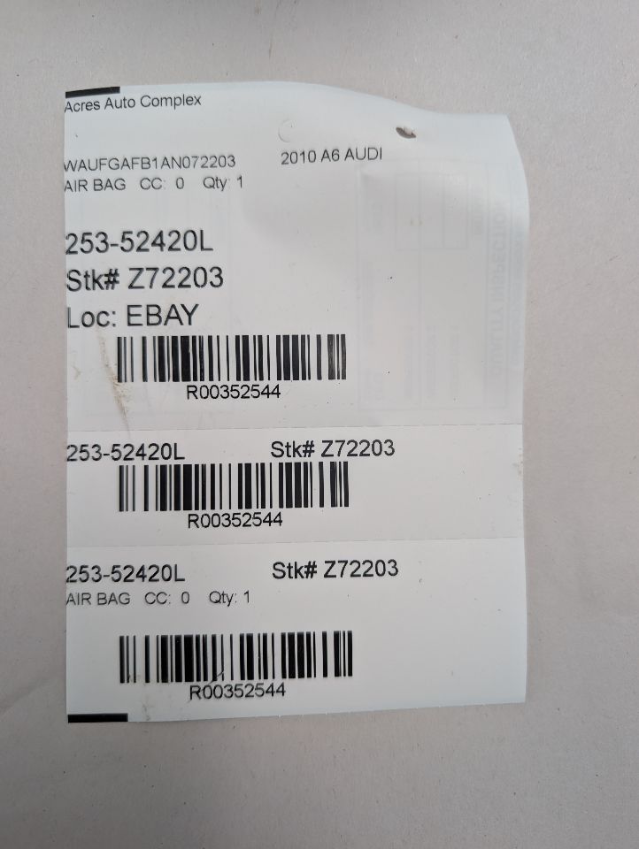 2010 AUDI A6 6cyl Supercharged 3.0 Left AIR BAG - 352544