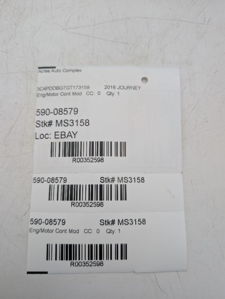 2016 DODGE JOURNEY 6 cyl Gas Flex Fuel 3.6 Eng/Motor Cont Mod - 352598