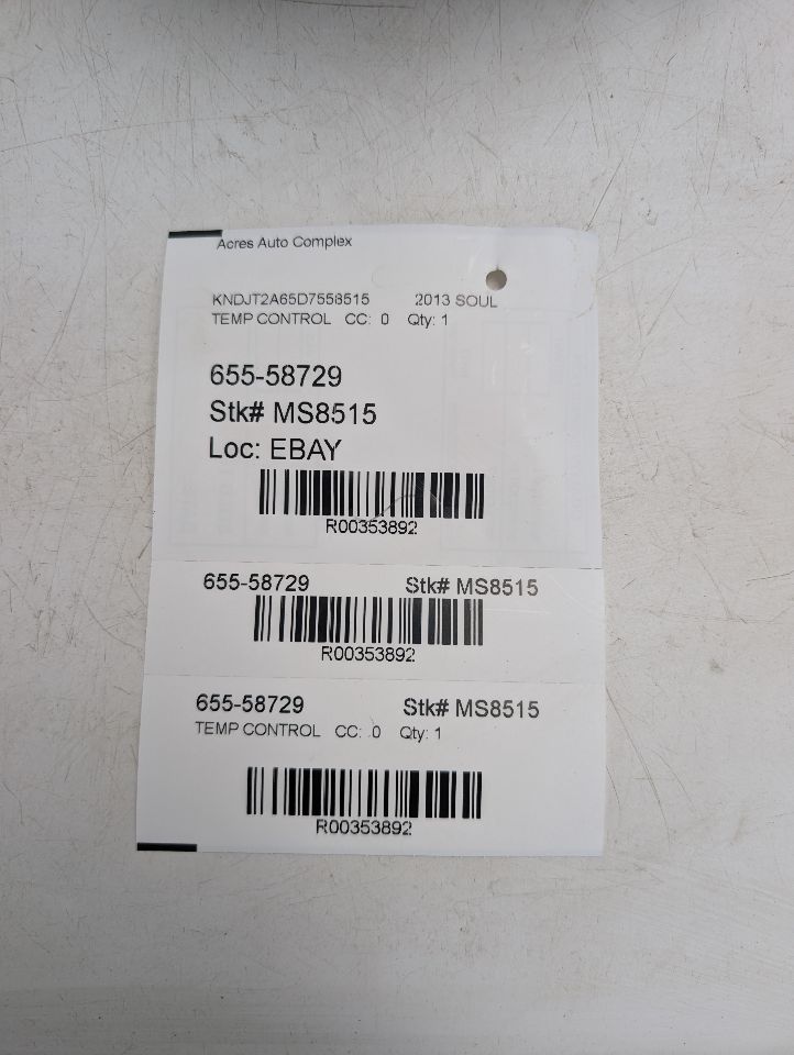 2013 KIA SOUL 4cyl Gasoline 2.0 TEMP CONTROL - 353892