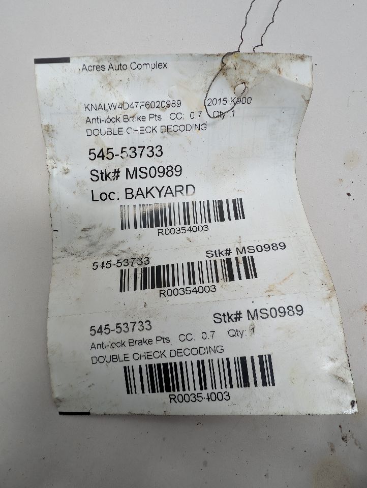 2015 KIA K900 8cyl Gasoline 5.0 Anti-lock Brake Pts - 354003 — photo 7