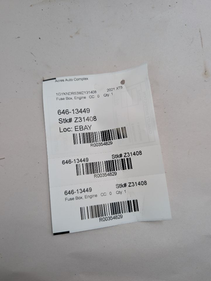 2021 CADILLAC XT5 3.6L 6cyl Gasoline VVT Fuse Box, Engine - 354829