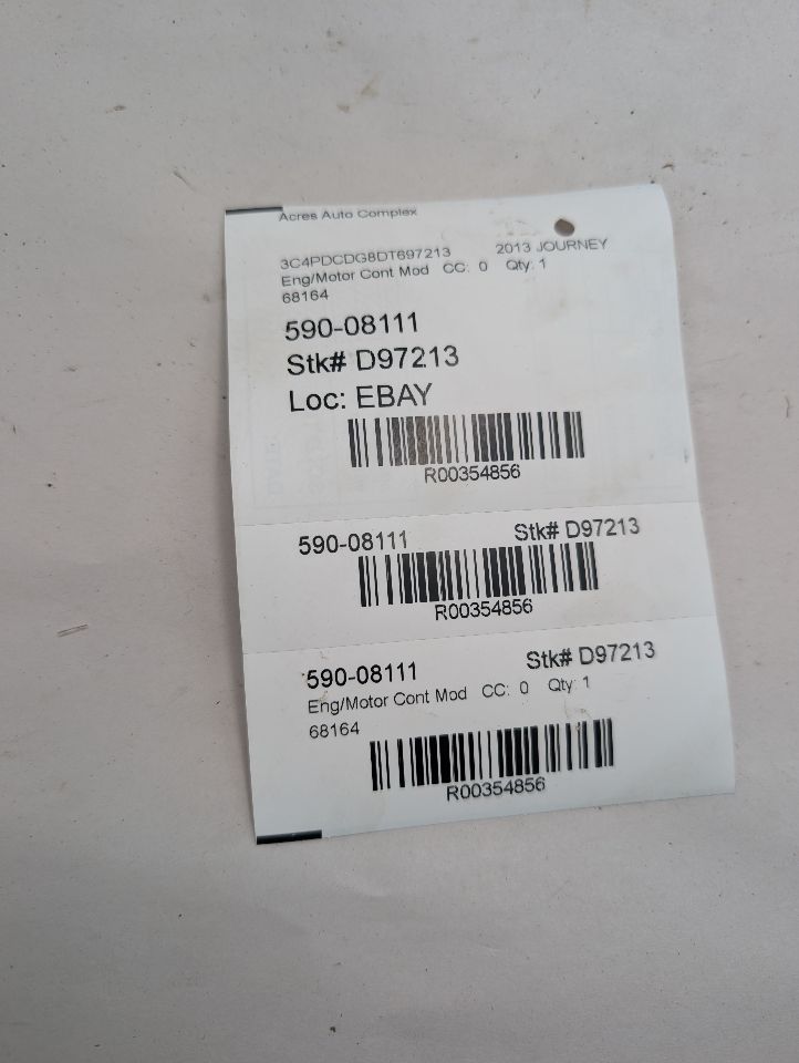 2013 DODGE JOURNEY 6 cyl Gas Flex Fuel 3.6 Eng/Motor Cont Mod - 354856