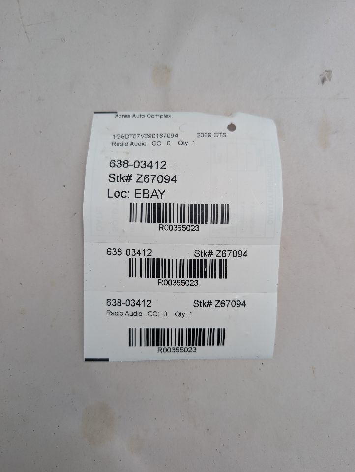 2009 CADILLAC CTS 6 Cyl Gasoline 3.6 DI Radio Audio - 355023