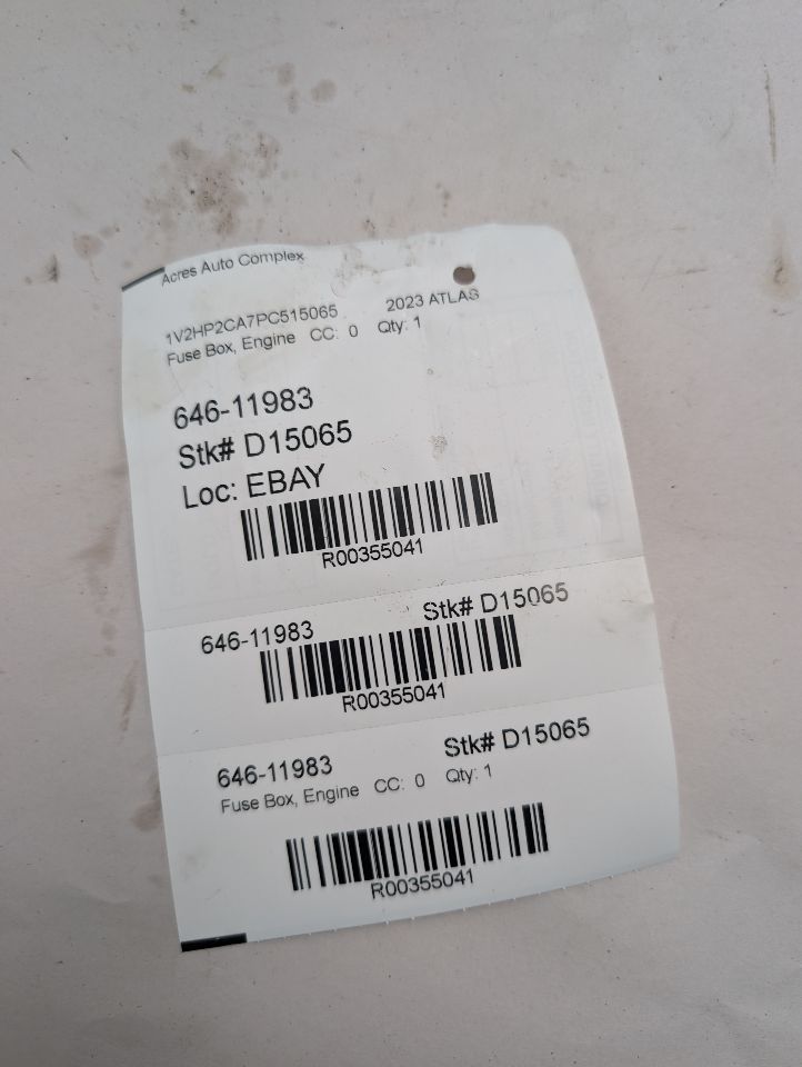 2023 VOLKSWAGEN ATLAS 2.0L 4cyl Turbo Gasoline Fuse Box, Engine - 355041