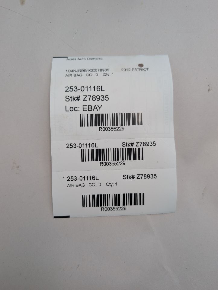 2012 JEEP PATRIOT 2.4L 4cyl Gasoline VVT Left AIR BAG - 355229 — photo 1