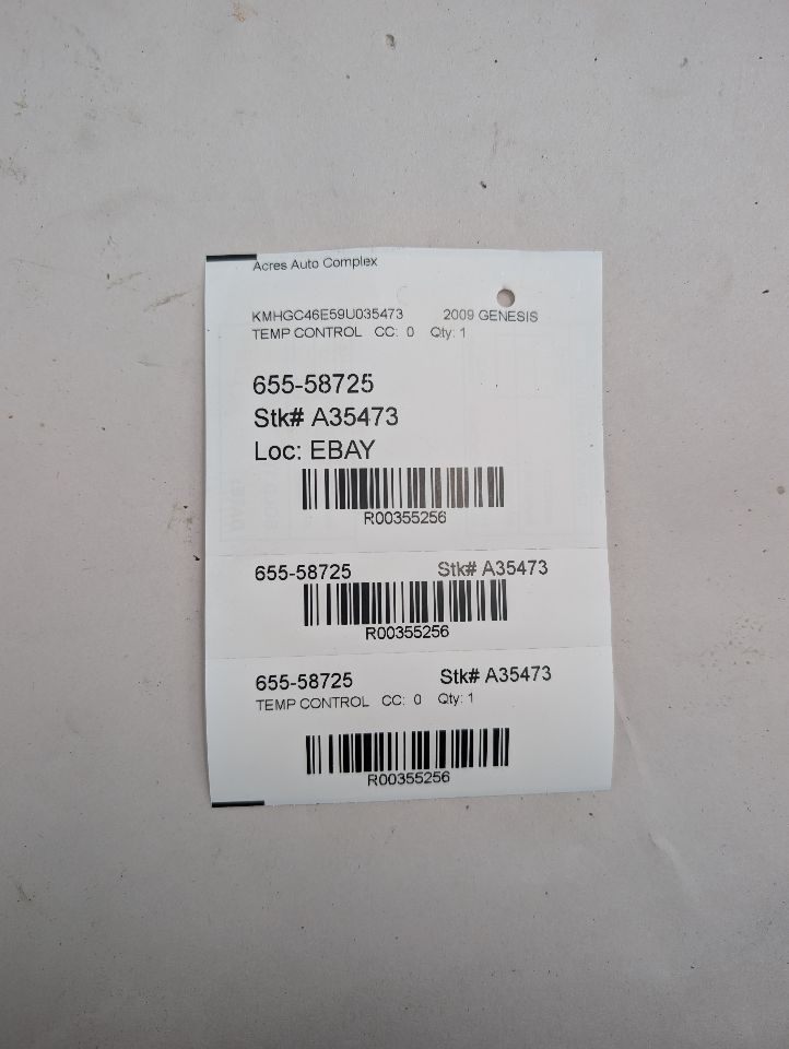 2009 HYUNDAI GENESIS 6cyl Gasoline 3.8 TEMP CONTROL - 355256 — photo 1