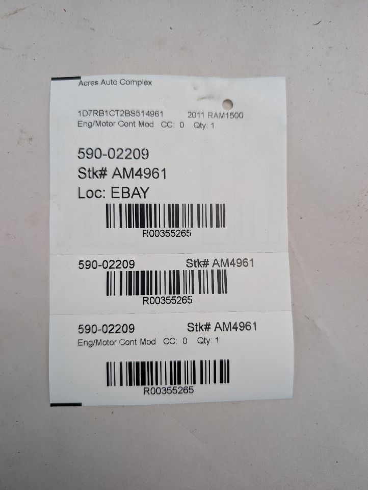 2011 DODGE 1500 PICKUP 8cyl Gasoline 5.7 HEMI Eng/Motor Cont Mod - 355265 — photo 1
