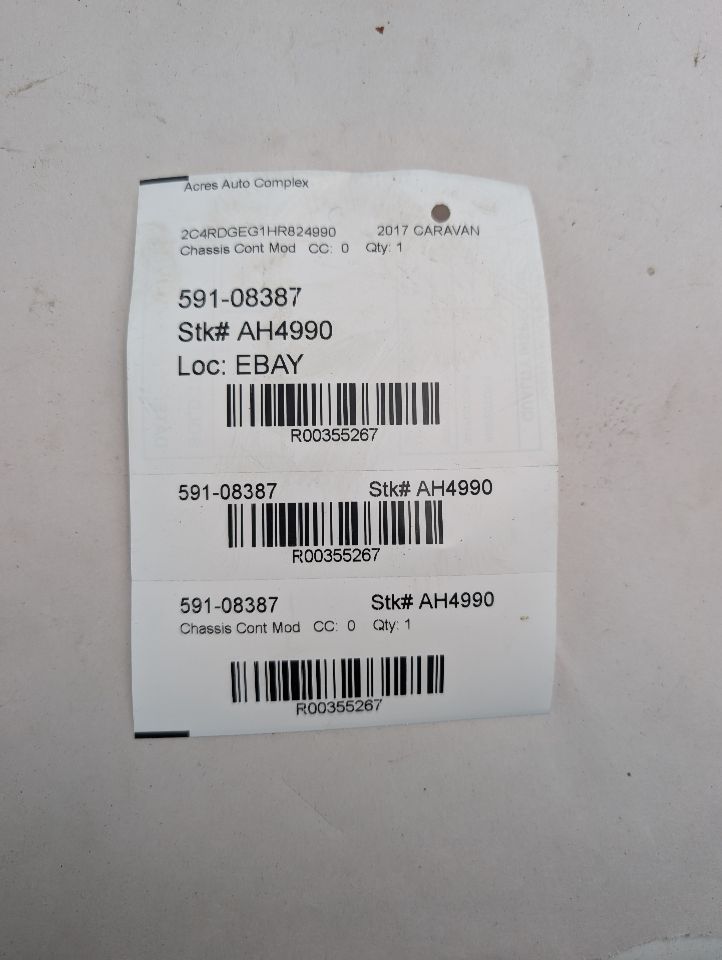 2017 DODGE CARAVAN 6 cyl Gas Flex Fuel 3.6 Chassis Cont Mod - 355267