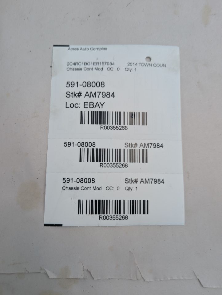 2014 CHRYSLER TOWN & COUNTRY 6cyl Gasoline 3.6 Chassis Cont Mod - 355268