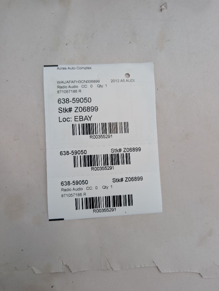 2012 AUDI A5 4cyl Gasoline Turbo 2.0 Radio Audio - 355291 — photo 1