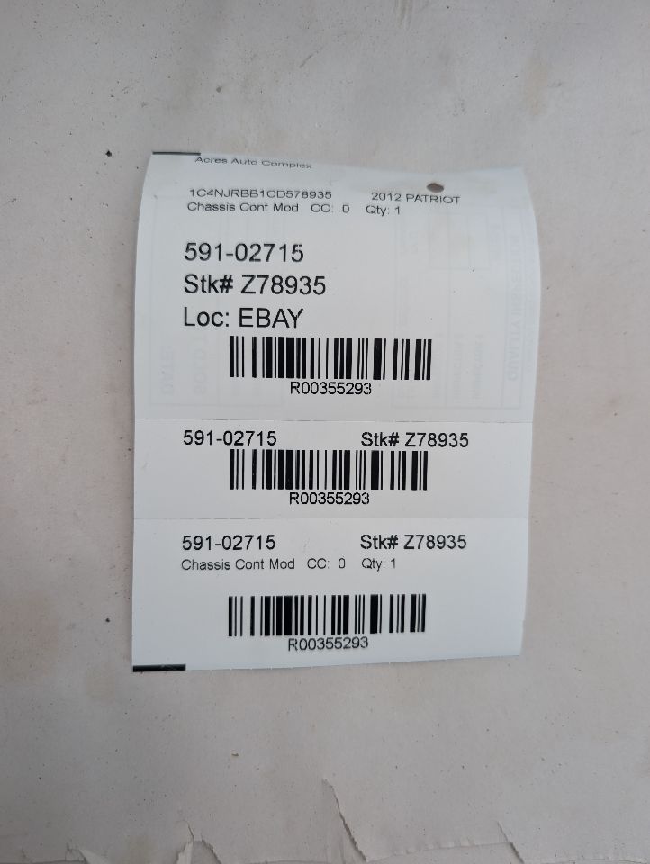 2012 JEEP PATRIOT 2.4L 4cyl Gasoline VVT Chassis Cont Mod - 355293 — photo 1