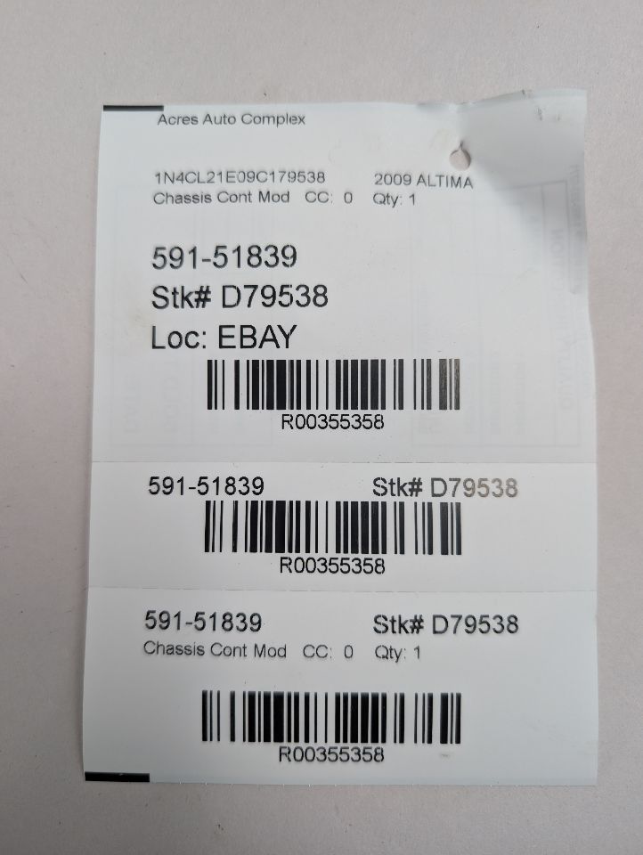2009 NISSAN ALTIMA 4cyl Electric 2.5 Chassis Cont Mod - 355358