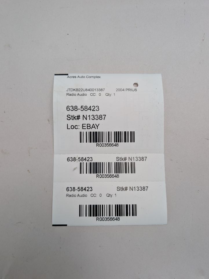 2004 TOYOTA PRIUS 4cyl Electric 1.5 Radio Audio - 356648 — photo 1