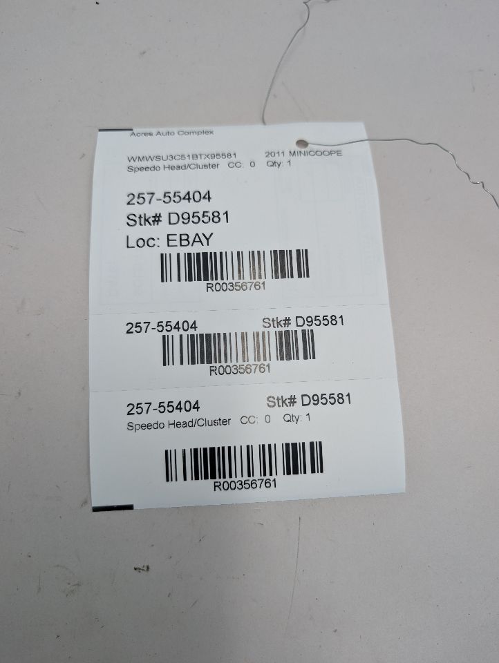 2011 MINI COOPER COOPER 4cyl Gasoline 1.6 DOHC Speedo Head/Cluster - 356761