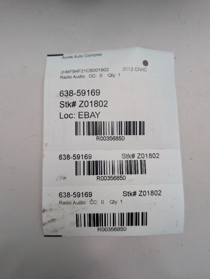 2012 HONDA CIVIC 4cyl Electric 1.5 Radio Audio - 356850 — photo 1