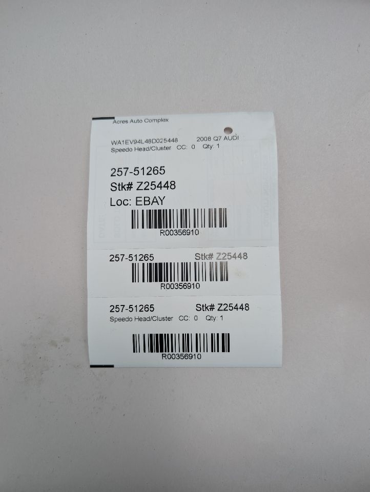 2008 AUDI Q7 8cyl Gasoline 4.2 Speedo Head/Cluster - 356910 — photo 1
