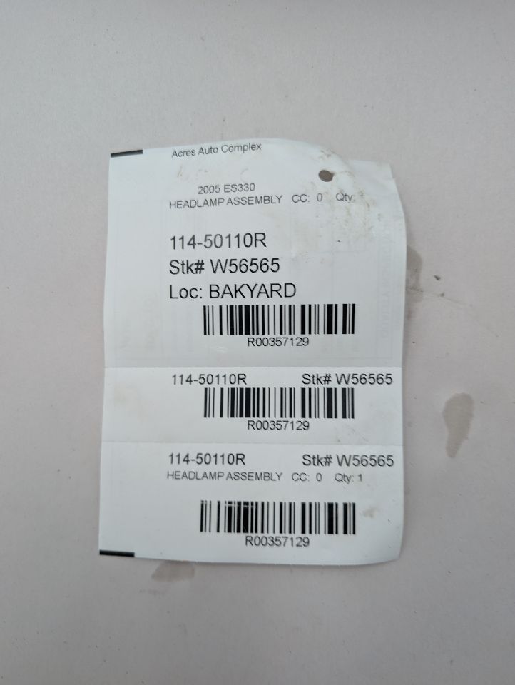 2005 LEXUS ES330 Right HEADLAMP ASSEMBLY - 357129