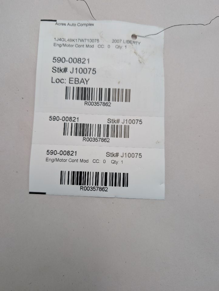 2007 JEEP LIBERTY 6cyl Gasoline 3.7 Eng/Motor Cont Mod - 357862