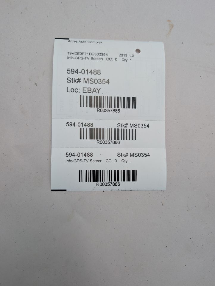 2013 ACURA ILX 1.5L 4cyl Hybrid VVT Info-GPS-TV Screen - 357886