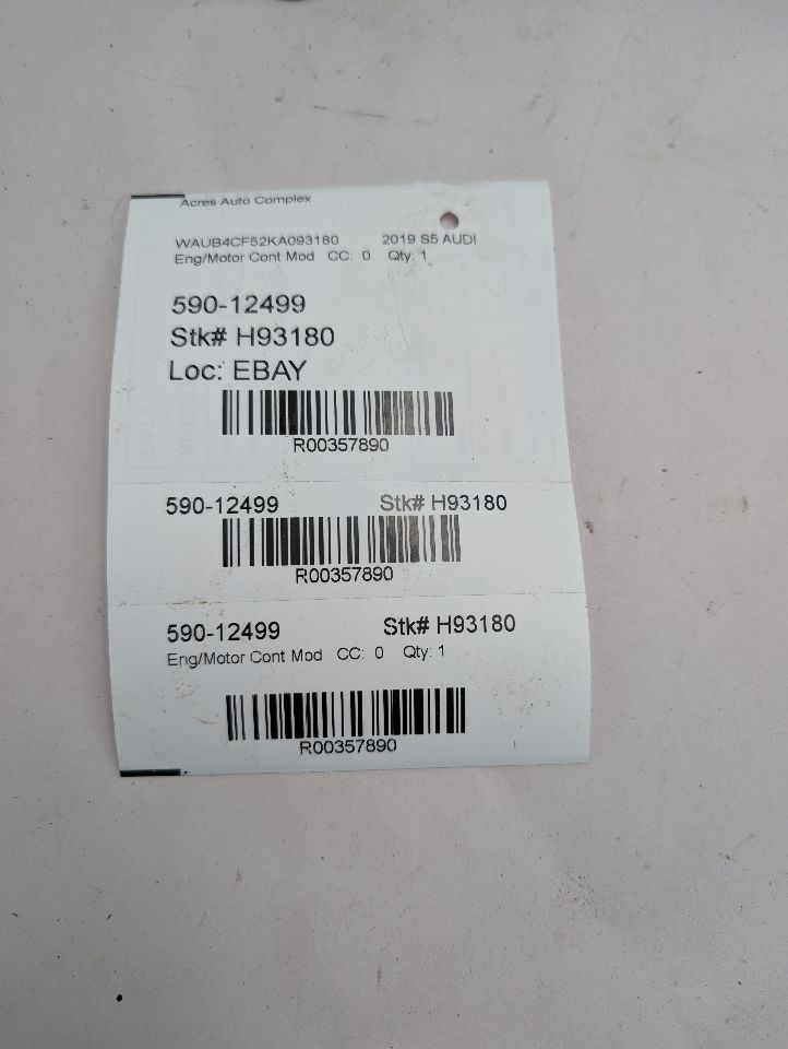 2019 AUDI S5 3.0L 6cyl Turbo Gasoline Eng/Motor Cont Mod - 357890