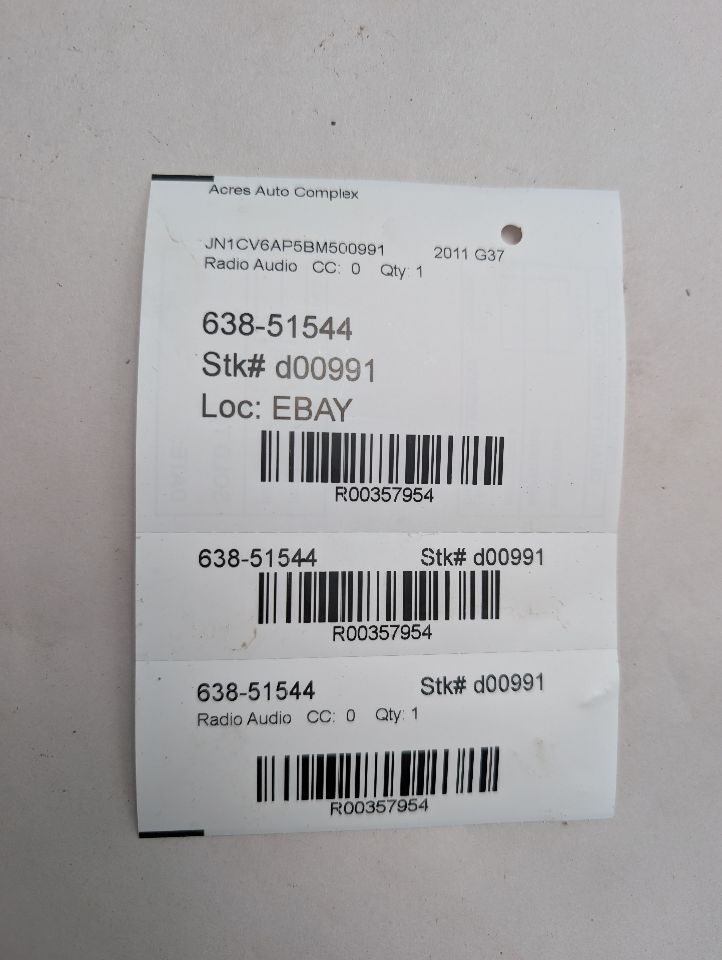 2011 INFINITI G37 6cyl Gasoline 3.7 Radio Audio - 357954 — photo 7