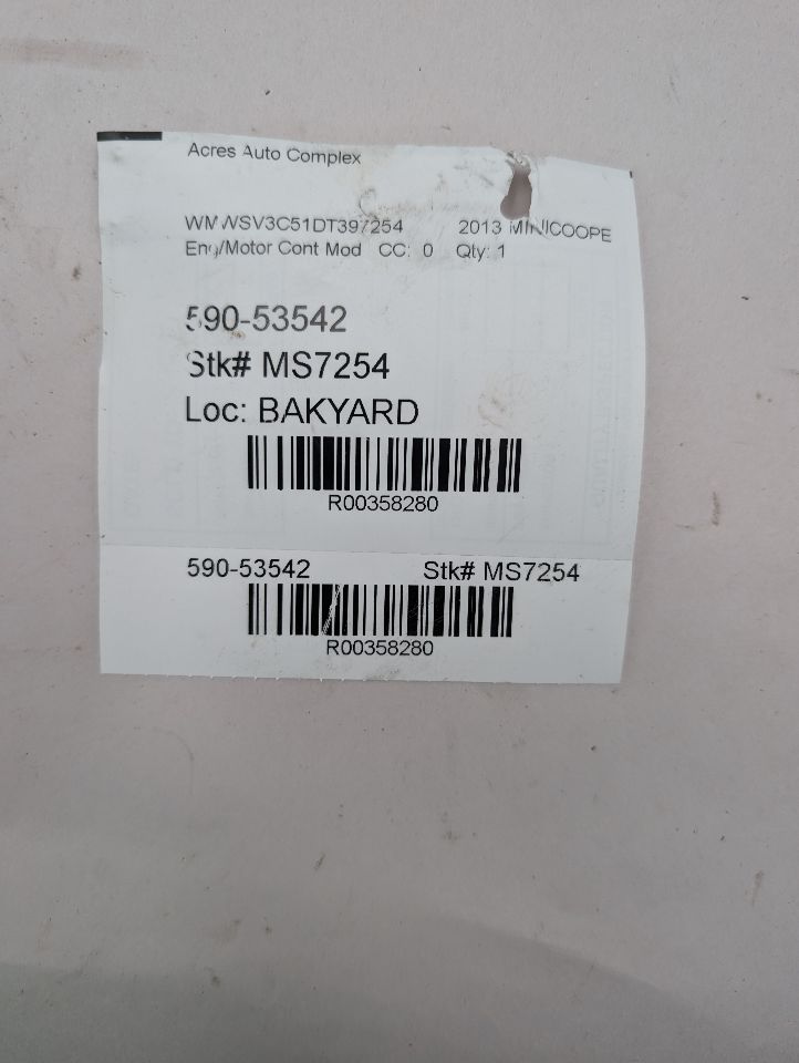 2013 MINI COOPER COOPER 4cyl Gasoline Turbo 1.6 Eng/Motor Cont Mod - 358280 — photo 4